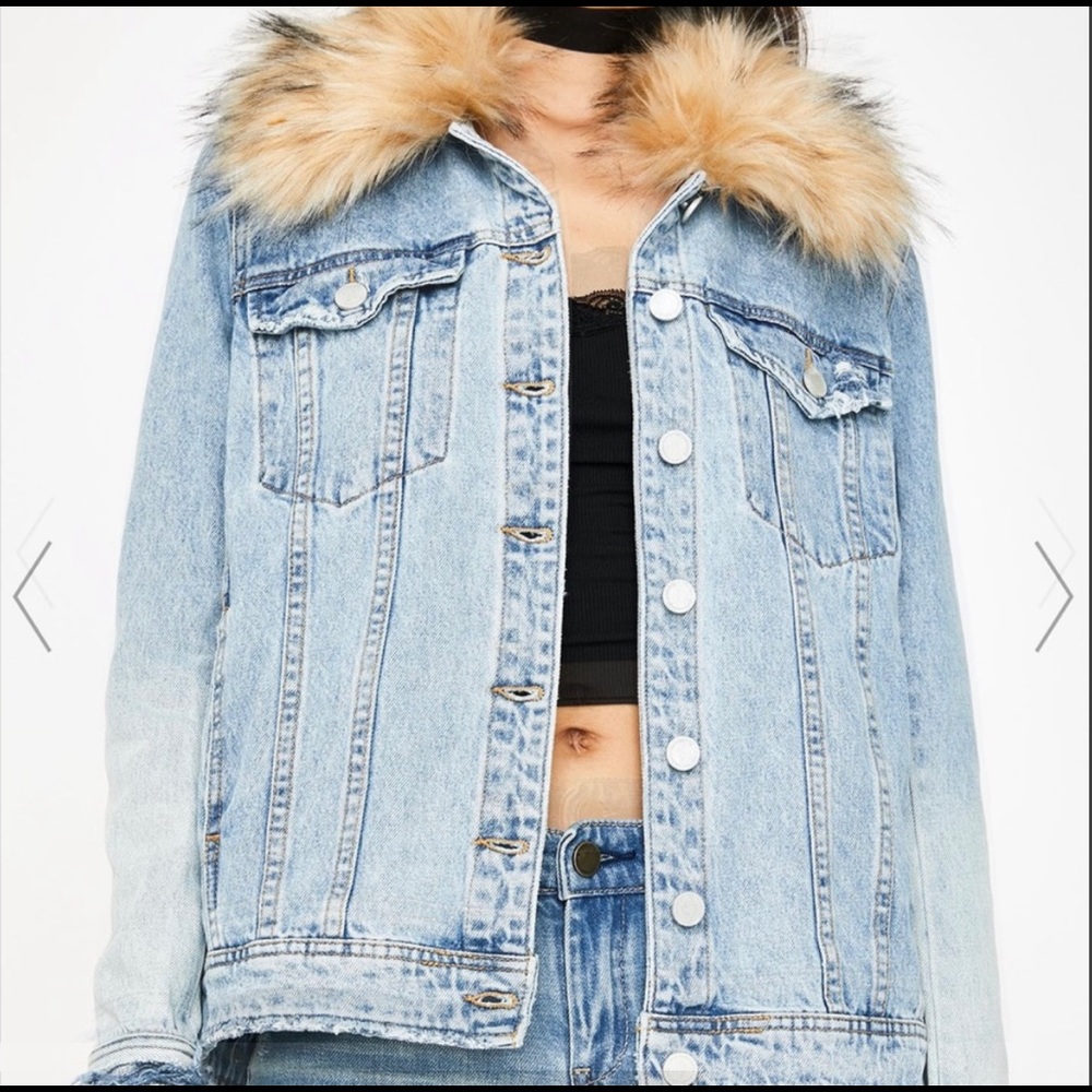 Blank NYC Faux Fur Denim Jacket